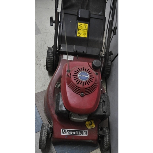 16 - MOUNTFIELD 16cm/18inch SELF PROPELLED PETROL LAWNMOWER. WE HAVE A VIDEO OF THIS RUNNING THAT CAN BE ... 