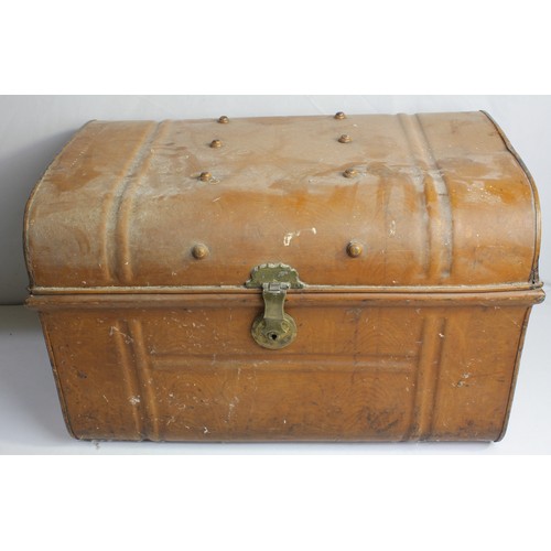 27 - TIN TRUNK, SUITCASES AND VARIOUS BAGS