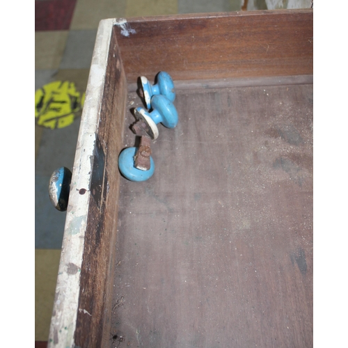 254 - PAINTED PINE 2 OVER 3, 5-DRAWER CHEST