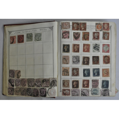 256 - STAMP ALBUM AND STAMPS INCLUDING PENNY BLACK AND PENNY RED