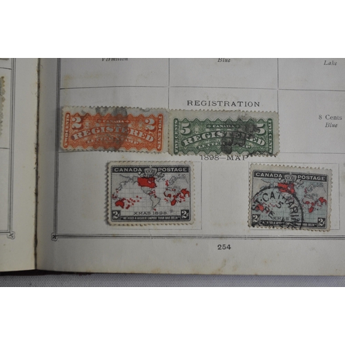 256 - STAMP ALBUM AND STAMPS INCLUDING PENNY BLACK AND PENNY RED