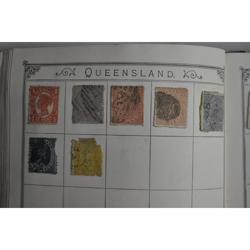 256 - STAMP ALBUM AND STAMPS INCLUDING PENNY BLACK AND PENNY RED