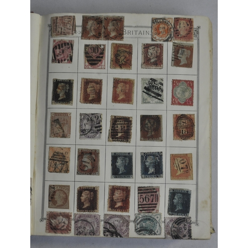 256 - STAMP ALBUM AND STAMPS INCLUDING PENNY BLACK AND PENNY RED