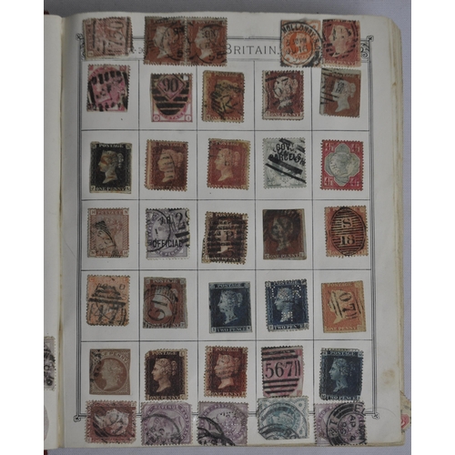 256 - STAMP ALBUM AND STAMPS INCLUDING PENNY BLACK AND PENNY RED
