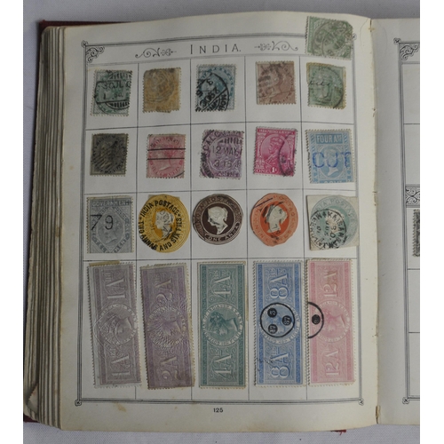 256 - STAMP ALBUM AND STAMPS INCLUDING PENNY BLACK AND PENNY RED