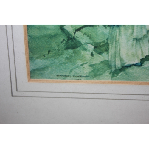 35 - FRAMED OIL ON CANVAS, WATERCOLOUR PAULINE FAIRDOUGH AND 2 WATERCOLOURS/PRINTS WILLIAM FLINT -  ... 