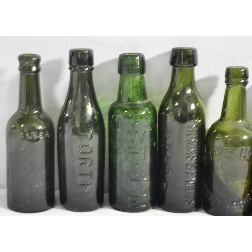 53 - GLASS POP BOTTLES INCLUDING THOMAS AND EVANS PORTH, R.V.BIES CO LTD PONTYPRIDD, ETC