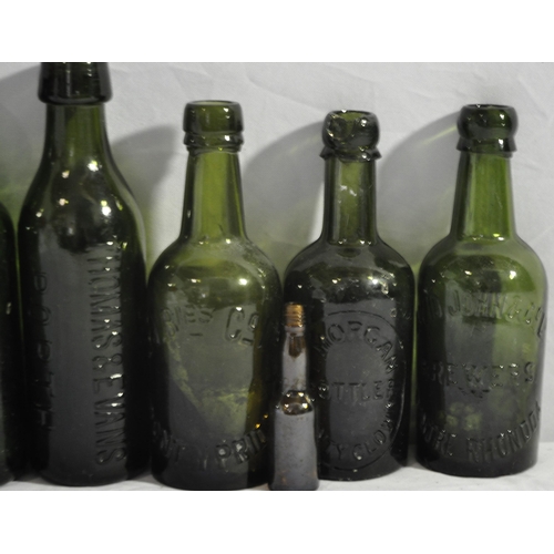 53 - GLASS POP BOTTLES INCLUDING THOMAS AND EVANS PORTH, R.V.BIES CO LTD PONTYPRIDD, ETC