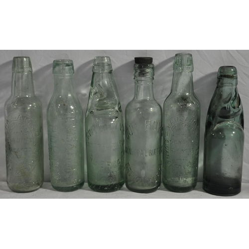 53 - GLASS POP BOTTLES INCLUDING THOMAS AND EVANS PORTH, R.V.BIES CO LTD PONTYPRIDD, ETC