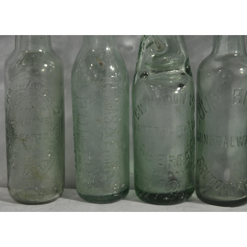 53 - GLASS POP BOTTLES INCLUDING THOMAS AND EVANS PORTH, R.V.BIES CO LTD PONTYPRIDD, ETC