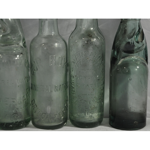 53 - GLASS POP BOTTLES INCLUDING THOMAS AND EVANS PORTH, R.V.BIES CO LTD PONTYPRIDD, ETC