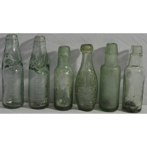 53 - GLASS POP BOTTLES INCLUDING THOMAS AND EVANS PORTH, R.V.BIES CO LTD PONTYPRIDD, ETC