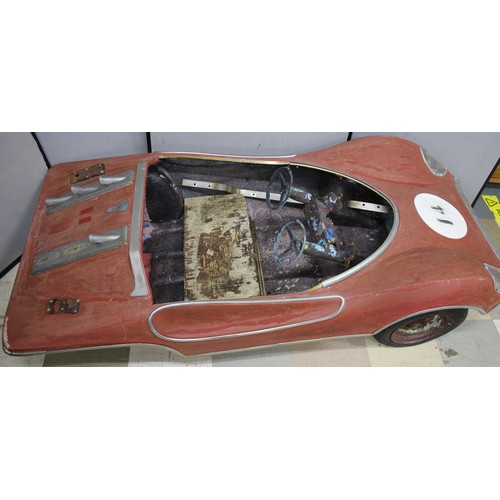 87 - SBF FIBREGLASS MODEL RACING CAR, FROM FAIRGROUND RIDE - NEEDS REFURBISHMENT APPROX MEASUREMENTS - L ... 