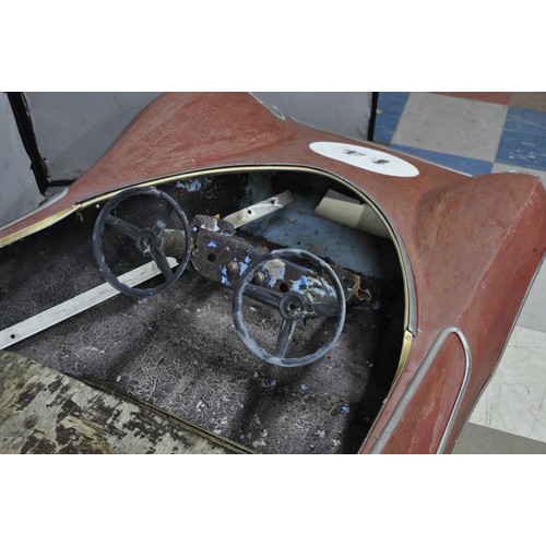 87 - SBF FIBREGLASS MODEL RACING CAR, FROM FAIRGROUND RIDE - NEEDS REFURBISHMENT APPROX MEASUREMENTS - L ... 