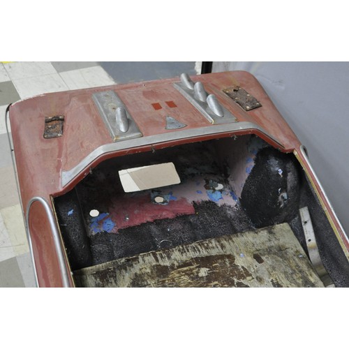 87 - SBF FIBREGLASS MODEL RACING CAR, FROM FAIRGROUND RIDE - NEEDS REFURBISHMENT APPROX MEASUREMENTS - L ... 