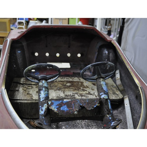 87 - SBF FIBREGLASS MODEL RACING CAR, FROM FAIRGROUND RIDE - NEEDS REFURBISHMENT APPROX MEASUREMENTS - L ... 