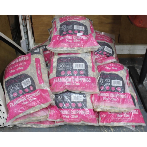 89 - 24 PACKS OF MEADOW VIEW FLAMINGO CHIPPINGS 14mm-20mm