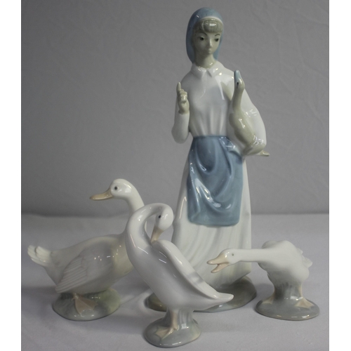 117 - 7 LLADRO AND NAO FIGURES