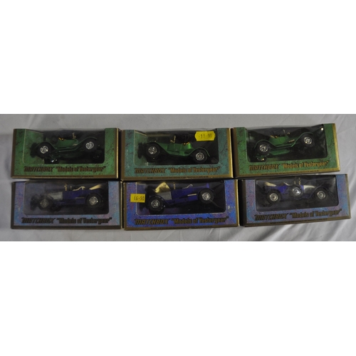 123 - 18 MATCHBOX CARS - 2 Y-9 1912 SIMPLEX, 2 Y-7 1912 ROLLS ROYCE, 3 Y-6 1913 CADILLAC, 2 Y-4 OPEL COUPE... 