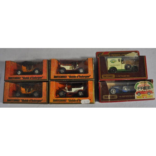 123 - 18 MATCHBOX CARS - 2 Y-9 1912 SIMPLEX, 2 Y-7 1912 ROLLS ROYCE, 3 Y-6 1913 CADILLAC, 2 Y-4 OPEL COUPE... 