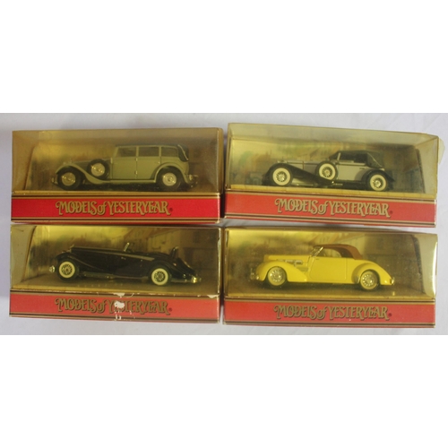 126 - 8 MATCHBOX MODELS OF YESTERYEAR - Y-4 1930 DUESENBERG MODEL J - BOX DAMAGED, Y-34 1933 CADILLAC 452 ... 