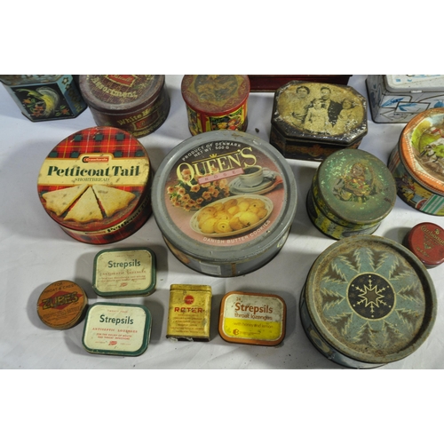 128 - CRATE OF OLD TINS