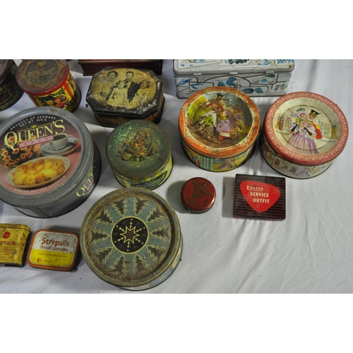 128 - CRATE OF OLD TINS