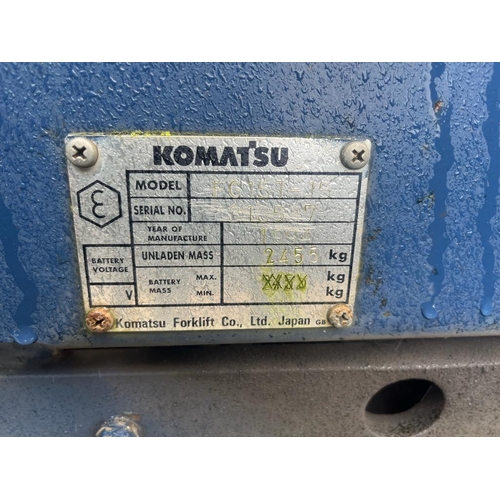 100 - KOMATSU GAS POWERED FORKLIFT TRUCK MODEL FG15T-15, YEAR OF MANUFACTURE 1994, UNLADEN MASS 2455kgREGI... 