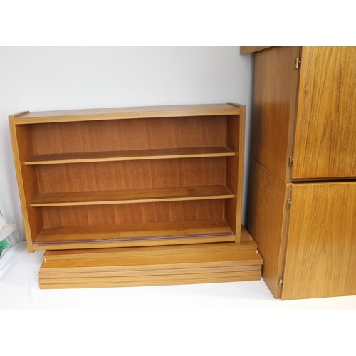 107A - PS SYSTEMS 1960s DANISH RETRO TEAK FLOATING WALL UNIT DESIGN NUMBER B3309PLUS GLAZED DOOR CABINET (N... 