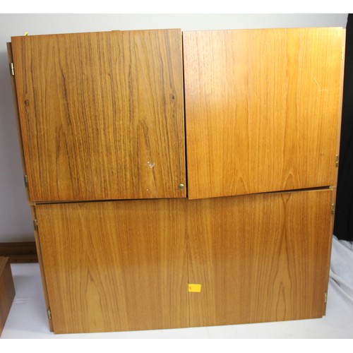 107A - PS SYSTEMS 1960s DANISH RETRO TEAK FLOATING WALL UNIT DESIGN NUMBER B3309PLUS GLAZED DOOR CABINET (N... 