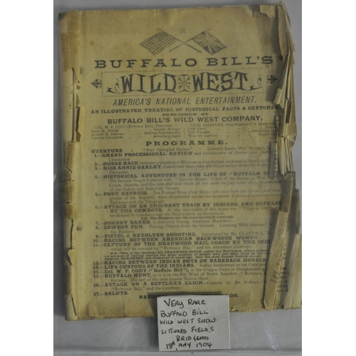 335 - VERY RARE BUFFALO BILL WILD WEST SHOW PROGRAMME - LITCHARD FIELDS BRIDGEND 18TH MAY 1904