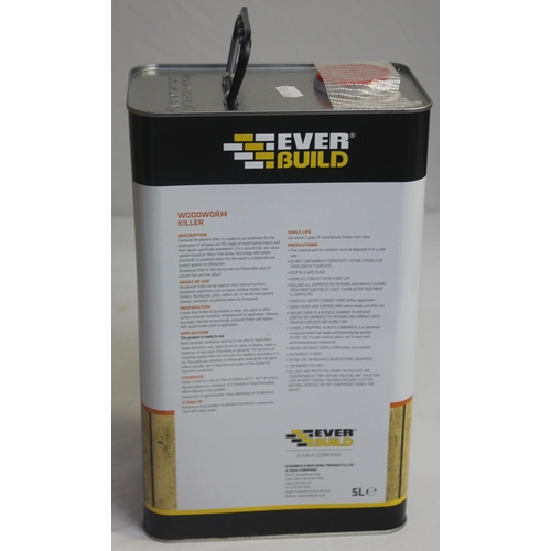 142 - 4 x 5 LITRE EVERBUILD WOODWORM KILLER