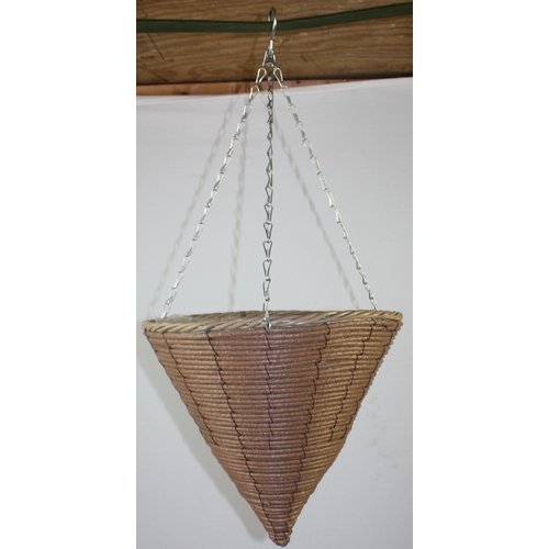 145 - 6  CONE SHAPED HANGING BASKETS WITH 6 14