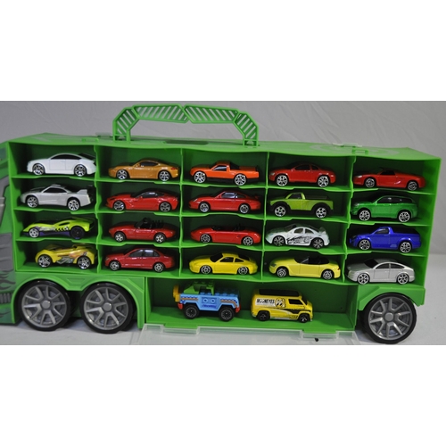 149 - LORRY MODEL VEHICLE CARRY CASE CONTAINING 44 MODEL CARS