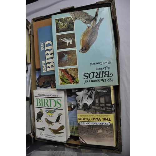 189 - 4 BOXES OF BOOKS ON FISHING, HUNTING, BIRDS AND ANIMALS