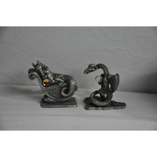 220 - 3 MYTHA MAGIC BY TUDOR MINT FIGURES - BEWITCHED (INCORRECT PROTECTIVE INSERT), THE DREAMY DRAGON AND... 