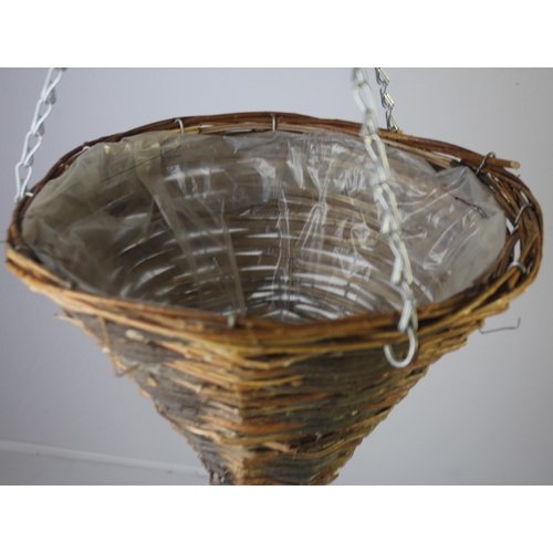 255 - 10 WICKER CONE SHAPED HANGING BASKETS