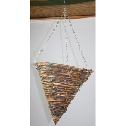 262 - 10 WICKER CONE SHAPED HANGING BASKETS