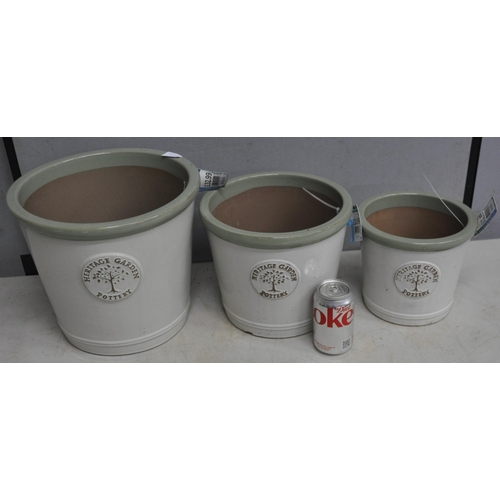 270 - SET OF 3 HERITAGE POTTERY GRADUATED PLANTERS