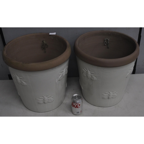 271 - PAIR OF BEE DESIGN PLANTERS H 15 INCH D 14 INCH