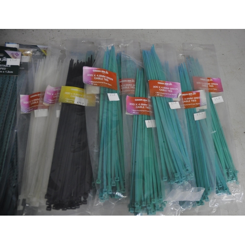 296 - 35 PACKS OF PLANT TIES AND 18 PACKS CABLE TIES