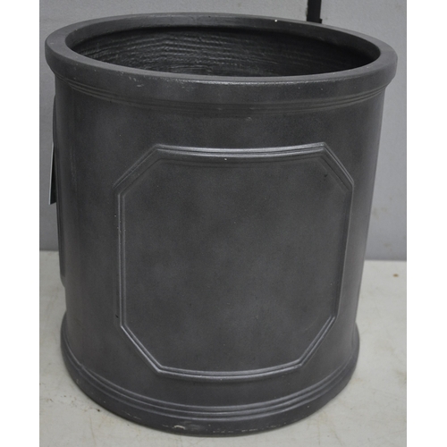 297 - PAIR OF SLATE EFFECT FIBREGLASS PLANTERS