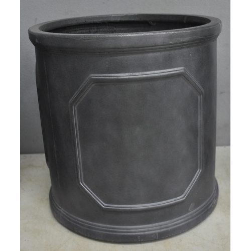 308 - SET OF 3 SLATE EFFECT FIBREGLASS GRADUATED PLANTERS