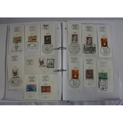 312 - AUSTRALIA 1st DAY POSTMARKS, GB MISCELLANEOUS AND WORLD STAMPS, 2 ALBUMS OF STAMPS OF THE COMMONWEAL... 