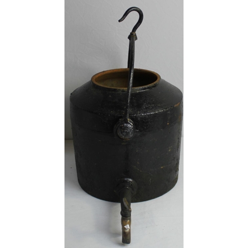 313 - 19TH CENTURY BALDWIN 5 GALLON GYPSY KETTLE URN (MISSING LID)