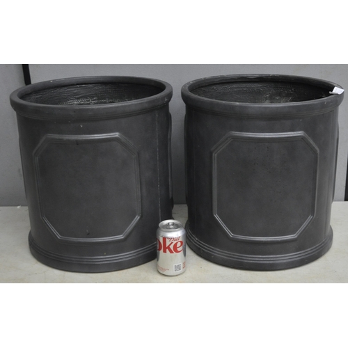 314 - PAIR OF SLATE EFFECT FIBREGLASS PLANTERS - OPTION OF LOT 315