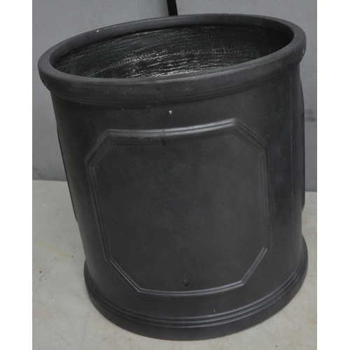 314 - PAIR OF SLATE EFFECT FIBREGLASS PLANTERS - OPTION OF LOT 315