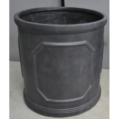 315 - PAIR OF SLATE EFFECT FIBREGLASS PLANTERS