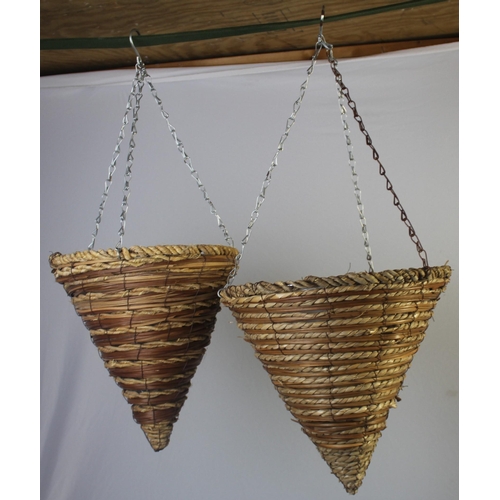 320 - 10 CONE SHAPED HANGING BASKETS - IN 2 SIZES