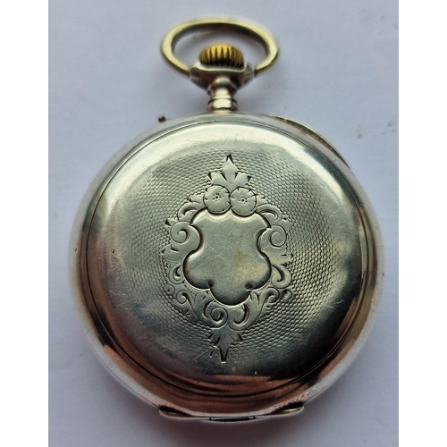 344 - POCKET WATCH (7269-17) WITH SECOND HAND MISSING (MARKED 0.800) (81.8g)